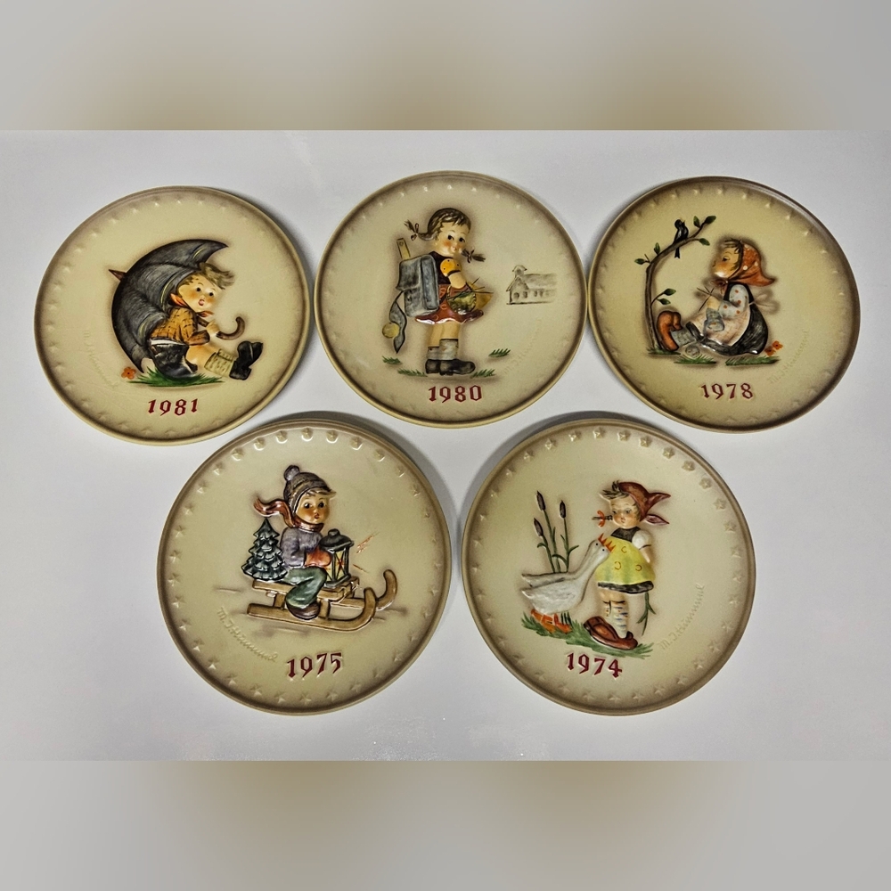 Goebel W. Germany Decorative Plate Bundle (Set of 5) – 1974–1981 – Hand Painted